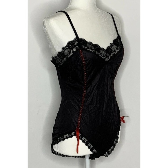 Vintage LADY CAMEO Lace Bow Lingerie Bodysuit M - Picture 1 of 10